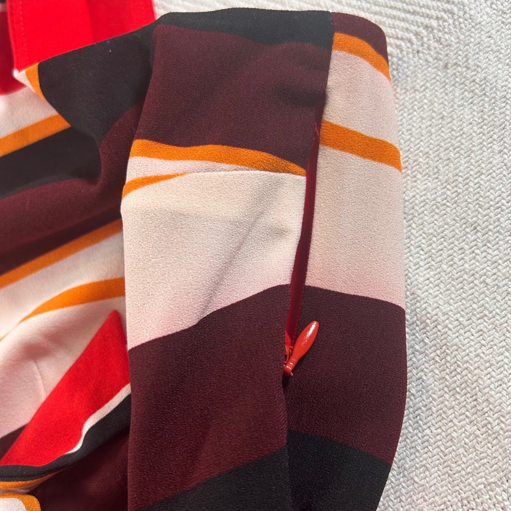 NWOT Lands End Women's 10 Red Striped Sleeveless V-Neck Belted Shift Dress Retro - Picture 8 of 10